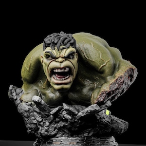 Hulk Bust Statue STL File, 3D Digital Printing STL File for 3D Printers, Movie Characters, Games, Figures, Diorama 3D Model