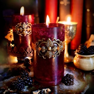 Haute Harvest Candles for Lughnasadh, Mabon, Blackberry, Boysenberry, Violet, Vanilla & Black Amber Plum