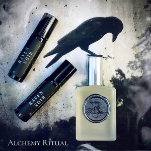 Raven Noir Alchemy Ritual Perfume Oil, Black Amber, Jasmine, Nag Champa