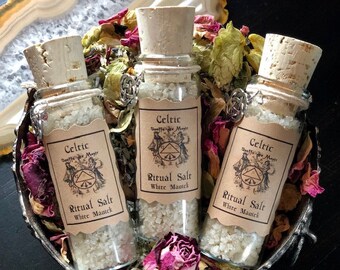 Celtic Salt Flower of the Ocean Gourmet Witch Salt 1oz Vial Culinary Kitchen Witch