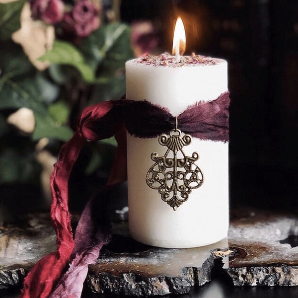 White Goddess Ritual Candles, Pagan Wiccan, Trinity