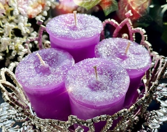 Ostara Hare Votive Candles for Spring, Diamond Dusted