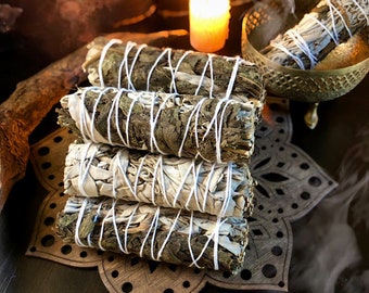 White Sage and Peppermint Smudge Bundle Wand