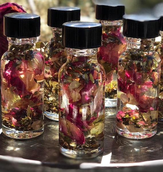 Full Moon Oil with Sacred Oils, Blessed Herbs, Crystals and EO's