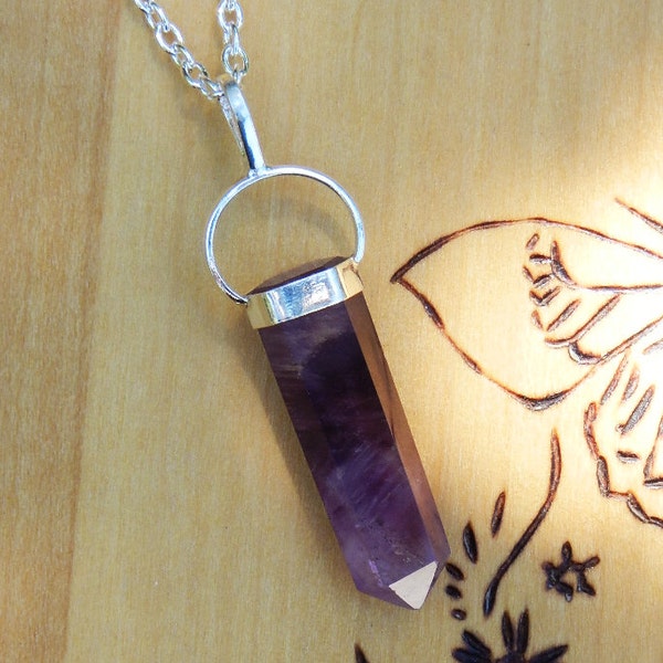 Amethyst Pendulum Necklace in Sterling Silver