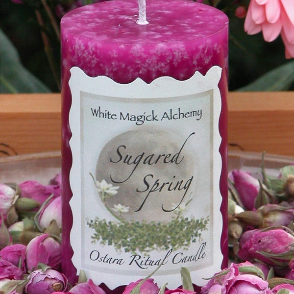 Sugared Spring Ostara Ritual Candle 2x3 Pillar