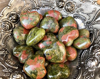 Unakite Gemstone Hearts | Balancing Energy Stone