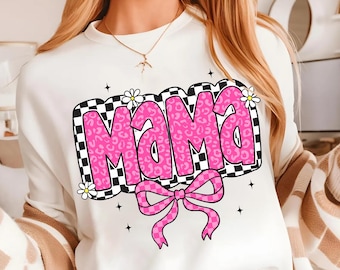 Glitter Pink Mama Coquette Bow Png, Mama Checkered Png, Mama Varsity Png, Pink Mama Png, Mama Bow Png, Mini & Mama Leopard png, Mama Day