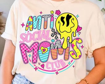 Anti Social Moms Club Png, Funny Mother Quote Png, Retro Checkered Mama Png, Mama coquette bow png, Sarcastic Mom Png, mother&#39;s day gift