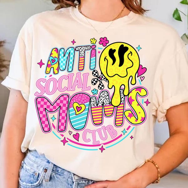 Anti Social Moms Club Png, Funny Mother Quote Png, Retro Checkered Mama Png, Mama coquette bow png, Sarcastic Mom Png, mother's day gift