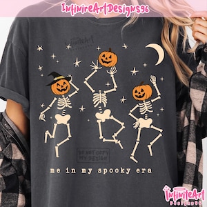 Ich in meiner gruseligen Ära (PNG), Lustiges Halloween (PNG), Gruselsaison, Lustiges Skelett-Kürbis-PNG, Halloween-Shirt-Design, Sarkastisches Herbst-T-Shirt-Clipart