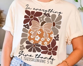 En todo da gracias png, boho acción de gracias png, acción de gracias png, temporada de calabazas png, lazo coqueto de otoño png, boho floral png, gracias