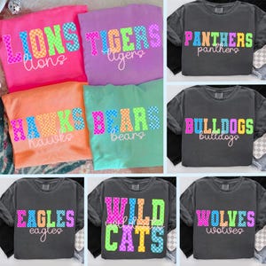 Sport mascot preppy bundle png, Neon sport mascot Png, Mascot eagles PNG, Mascot lions png, Wildcats png, Preppy Mascot PNG, Mascot Bundle