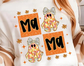 Fall Mama Png, Boo Ghost Png, Cozy Season Png, Retro Fall Pumpkin Bow Png, Fall Coquette Bow Png, Girl Autumn Sublimation Design