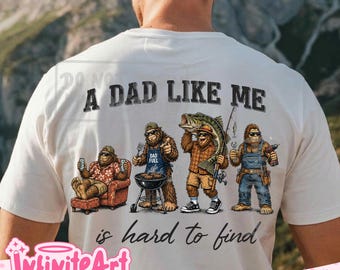 A Dad Like Me Is Hard To Find Png, Retro Reel Cool Dad Png, Bigfoot Png, Fishing Dad Shirt Design Png, Bass Fishing Png, Fathers Day Gift