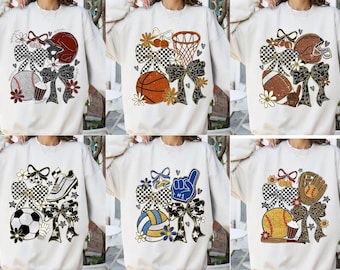 Paquete deportivo Coquette para sublimación, lazo deportivo (PPT), diseño de camiseta a cuadros (PPT), paquete deportivo con purpurina (PPT).