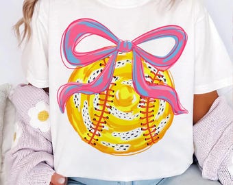 Coquette Softball Png, Game Day Shirt Design, Softball Coquette Bow Png, Softball Mom, Softball Mama Png, Retro Sports Png, Softball Team