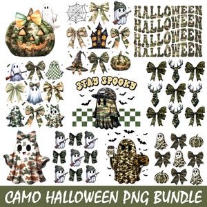 Halloween camo png bundle,Camo Coquette Bow PNG,halloween png,cute camo ghost png,camo pumpkin png,pumpkin season png,spooky season png