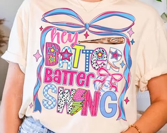 Hey batter batter swing Png, Retro Baseball Png, Checker Baseball Png, Game Day Shirt Design, Baseball Coquette Png, Baseball Mama Png