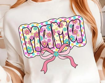 Retro Mama Coquette Bow Png, Mama Checkered Png, Mama Png, Pink Mama Png, Mama Bow Png, Mini & Mama png, Gift for mothers, Mother shirt png