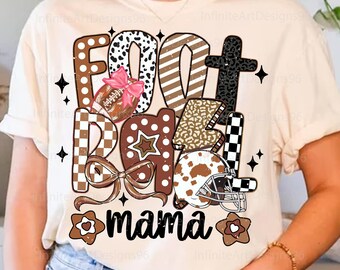 Retro Football Mama PNG, Glitter Football PNG, Footbal Mom Png, Sports PNG, Football Season, Checkered   Football Mama Png, Game Day Mama