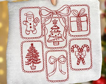 Sellos navideños de sublimación, Navidad preppy PNG, Sellos navideños PNG, Navidad de colores brillantes PNG, Garabato navideño PNG, Descarga digital