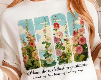 Mama jest ubrana w wdzięczność Png, Retro Kwiatowa Mama png, Vintage Kwiatowa Mama png, Dzień Matki png, Werset Biblijny png, Prezent Dla Mamy Png