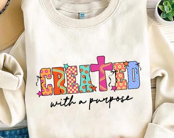 Created with a purpose png, Love of Jesus png, Cross Png, Motivational Png, Christian Png, Bible verse png, Boho Quote Png, Jesus Png