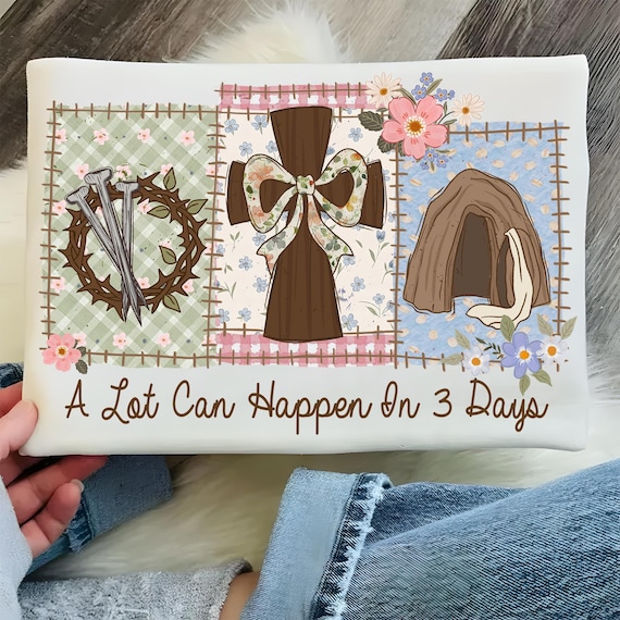 A lot can happen in 3 days bow girl Sublimation PNG, Easter png, Jesus png, Easter Christian Png,Sublimation Designs Download hand drawn Png