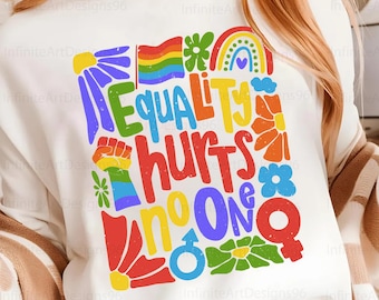 Equality hurts no one png, Retro Boho LGBT Png, Pride Coquette Png, LGBT png, Lgbt png, Love Is Love Png, Gay Pride png, Inspirational Png