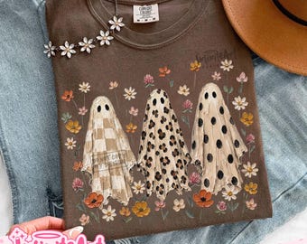 Fantasma de flores silvestres png, Leopardo Boo png, Fantasma Boo png, Temporada acogedora png, Amante de fantasmas png, Otoño retro png, Diseño de otoño para chicas, Otoño preppy png