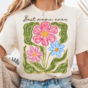 Best mama ever Png, Floral Mama png, Vintage Flowers Png, Mom Life Png, Mother&#39;s Day Png, Retro Mother Png, Gift for Mom, Retro Mama Png