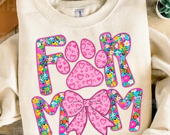 Coquette Floral Cat Mom Png,Coquette Cat Mom Png, Dia das mães png, Mãe de bordado falso, Mãe de gato png, Mãe de cachorro png, Mãe de cachorro png, Mãe de gato png