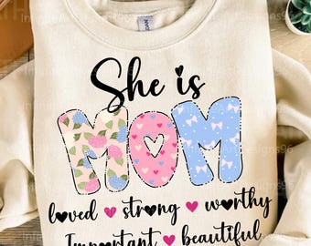 Sie ist Mama Png, Mama Kokett Bogen Png, Sie ist stark Png, Motivierende Zitate Png, Christliche Mutter Png, Muttertag Png, Geschenk für Mama
