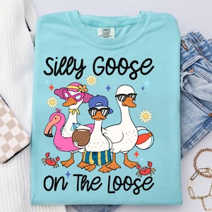 Silly Goose On The Loose Png, Summer Break Png, Funny Png, Silly Goose Meme Png, Sarcastic Png, Preppy Girly Shirt Design, Mental health png