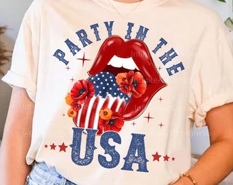 Party in den USA Png, USA Flagge, Groovy Amerika Png, Retro Vierter Juli, lustiger 4. Juli Png Unabhängigkeitstag, Amerika Png, Girly USA Png