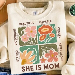 She is Mom Png, Christian Mama Png, Blessed Mom Png, Boho Mother Coquette Png, Mom Shirt Png, Mom Life Png, Mother's Day Png, Gift for Mom