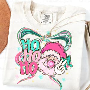 Ho Ho Ho Christmas Sublimation, Santa png, Ho ho ho png, Santa Coquette Png, Brushstroke Santa png, Glitter Christmas png,Tis the season png