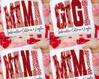 Preppy Mama Valentine Glitter Png Bundle, Mimi Nana Gigi Coquette Bow Valentine Png, Leopard valentine png, Heart Valentine Png, Valentine