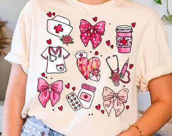 Valentine nurse coquette png, heart nurse png, valentine png, Cupids Favorite Nurse Png, Nurse Valentines Shirt Design,brushstroke nurse png