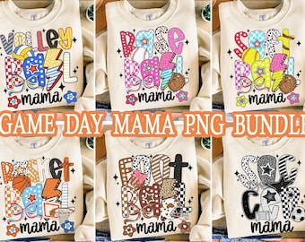 Game day Mama Png bundle, brushstroke game day png, Baseball Mama Png, Baseball Png, Softball mama  Png,football mama png,Checkered Baseball