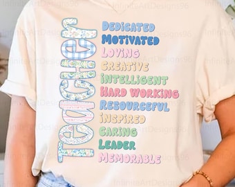 Preppy Teacher Floral Png, Retro Teacher Floral Png, Custom Preppy Teacher Png Design, Everyday Png, Pencil Bow, Checkered Sublimation
