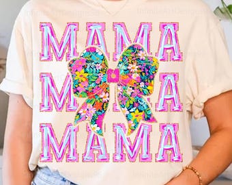 Preppy Mama Coquette Png, Varsity Mama Png, Preppy Mama Flowers Png, Preppy Mama Floral Png, Happy mother's day png, retro floral png