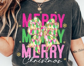 Pink glitter christmas coquette png, merry christmas png, pink christmas png, christmas png, tis the season png, brushstroke christmas png