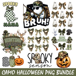 Halloween camo png bundle,Camo Coquette Bow PNG,halloween png,camo ghost png,boo png,hunting season png,pumpkin season png,spooky season