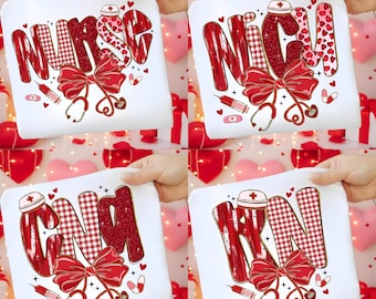 Preppy Nurse Coquette Bundle Png, NICU Png, RN Png, CNA Png, Nurse Leopard Png, Preppy Nurse Png, Nurse Sublimation, Nurse Stethoscope Png