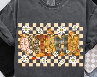 Checkered Autumn Png, Retro Fall Basics Png, Retro Fall Pumpkin Bow Png, Fall Coquette Bow PNG, Fall Shirt Png, Girl Autumn Sublimation