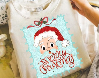 Sublimación de Feliz Navidad, Navidad coqueta PNG, Papá Noel PNG, Navidad preppy PNG, Lazo navideño coqueto PNG, Navidad rosa PNG