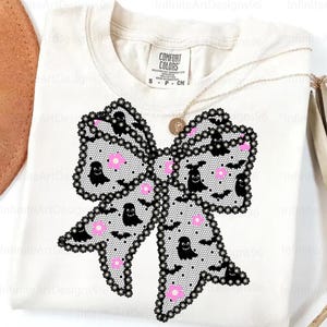 Lace Spooky Bow Sublimation, Lace Black Halloween Png, Halloween Sublimation, Spooky season, Lace Ghost Halloween Png, Lace Coquette Bow