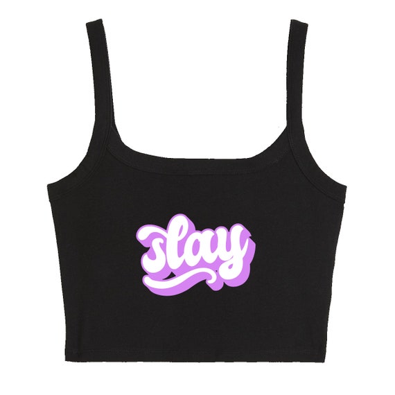 Slay Crop Top Cute Animated Fitted Fit Crop Top Y2K Clothing
